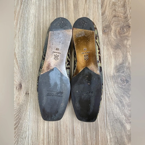 Donald J. Pliner “Ana” Python Snakeskin Leather Flats Size US 8 Made in Italy - Picture 6 of 6